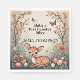 Baby's First Easter Woodland Animals Deer Spring  Serviette