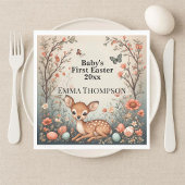 Baby's First Easter Woodland Animals Deer Spring Serviette