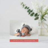 Baby's First Erntedank Modernes Foto Postkarte (Stehend Vorderseite)