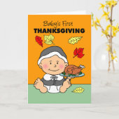 Baby's First Erntedank Pilgrim Karte (Gelbe Blume)