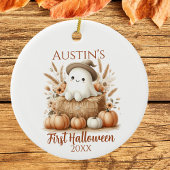 Baby's First Halloween Ghost mit Pumpkins Keramik Ornament