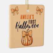 Baby's First Halloween Pumpkin Bow Keramikornament (Rechts)
