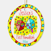 Baby's First Hanukkah - 1-SEITE Keramik Ornament (Links)