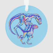 Baby's First Hanukkah 2025 Boy Dino Velociraptor Ornament (Rückseite)