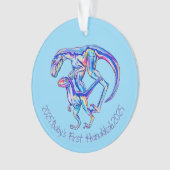 Baby's First Hanukkah 2025 Boy Dino Velociraptor Ornament (Vorderseite)