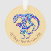 Baby's First Hanukkah 2025 Unisex Velociraptor Ornament (Vorderseite)