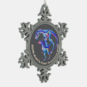 Baby's First Hanukkah 2025 Velociraptor Holiday Schneeflocken Zinn-Ornament (Links)