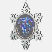 Baby's First Hanukkah 2025 Velociraptor Holiday Schneeflocken Zinn-Ornament (Rechts)