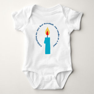 Baby's First Hanukkah Candle Niedlich Funny Baby B Baby Strampler