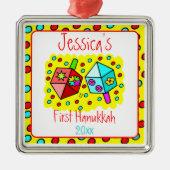 Baby's First Hanukkah Silbernes Ornament (Vorne)