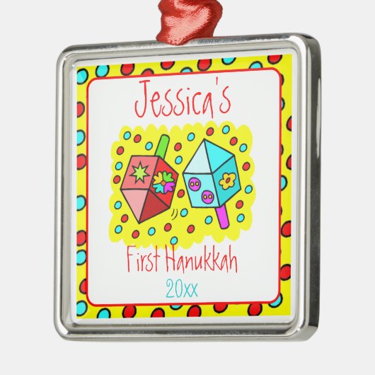 Baby's First Hanukkah Silbernes Ornament (Links)