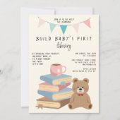 Baby's First Library Book Themed Baby Shower Einladung (Vorderseite)