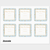 Baby's First Library Buchzeichen, blaue Goldstars Quadratischer Aufkleber (Blatt)