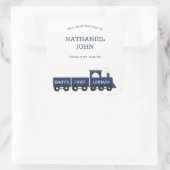 Baby's First Library Train Boy Buchzeichen Quadratischer Aufkleber (Tasche)