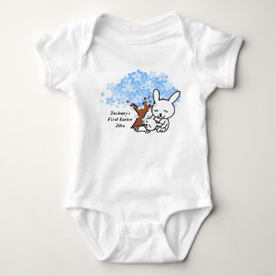 Baby's First Oaster Blue Cherry Blossom Baby Strampler