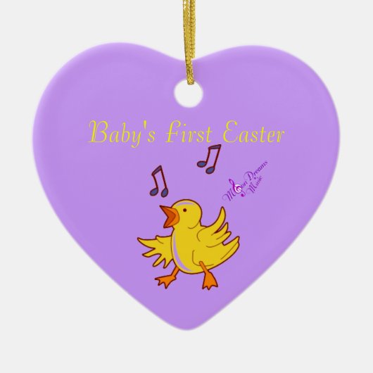 Baby's First Oaster Singing Chick Heart Ornament (Vorne)