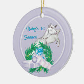 Baby's First Saanen Goat Personalisiert Holiday Or Keramik Ornament (Links)