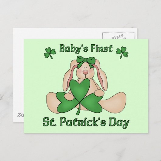 Baby's First St. Patrick's Day Postkarte (Vorne/Hinten)