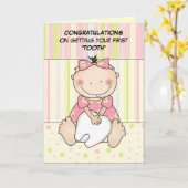 Baby's First Tooth card Karte (Gelbe Blume)