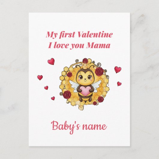 Baby's First valentine Postkarte (Vorderseite)