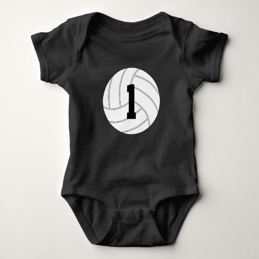 Baby's First Volleyball Game Custom Bodysuit Baby Strampler (Vorderseite)