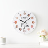 Baby's first year 12 Monate Custom Fotos Große Wanduhr (Zuhause)