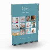 Baby's First Year Foto Collage Birth Stats Blue (Links)