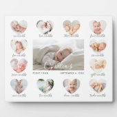 Baby's First Year Heart Foto Keepake Collage Fotoplatte (Vorderseite)