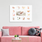 Baby's First Year Heart Foto Keepake Collage Leinwanddruck (Insitu (Wohnzimmer))