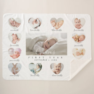 Baby's First Year Heart Foto Keepake Collage Sherpadecke