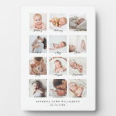 Baby's First Year Monthly Foto Collage Keepake Fotoplatte (Vorderseite)