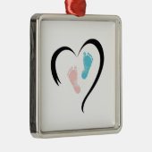 ***BABY'S FOOTPRINTS*** CHRISTMAS ORNAMENT AUS METALL (Rechts)