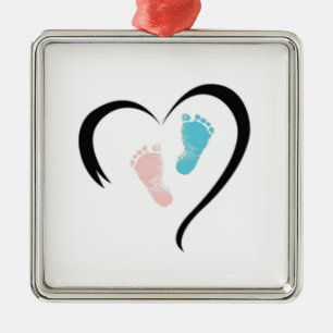 ***BABY'S FOOTPRINTS*** CHRISTMAS ORNAMENT AUS METALL