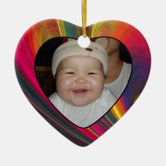 Babys Foto Geschenk Tag & Ornament (Vorne)