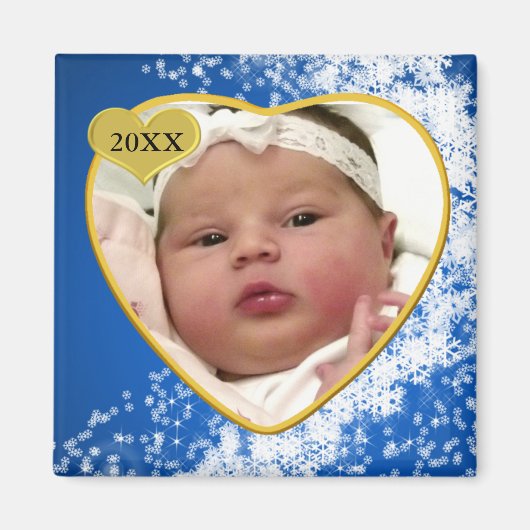 Baby's Foto Keepake Weihnachten Magnet (Vorne)