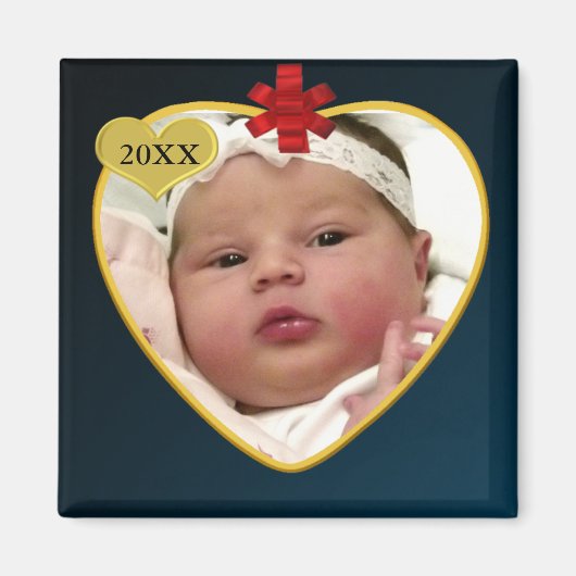 Baby's Foto Keepake Weihnachten Magnet (Vorne)