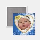 Baby's Foto Keepake Weihnachten Magnet (Vorderseite/Rückseite)