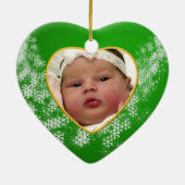 Baby's Foto Keepake Weihnachtsdekoration Keramik Ornament (Hinten)