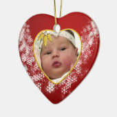 Baby's Foto Keepake Weihnachtsdekoration Keramik Ornament (Links)