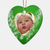 Baby's Foto Keepake Weihnachtsdekoration Keramik Ornament (Links)
