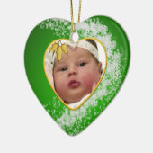 Baby's Foto Keepake Weihnachtsdekoration Keramik Ornament (Links)
