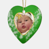 Baby's Foto Keepake Weihnachtsdekoration Keramik Ornament (Links)