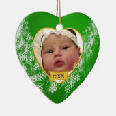 Baby's Foto Keepake Weihnachtsdekoration Keramikornament (Rechts)
