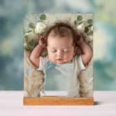 Baby's Foto personalisieren Acrylschild (Neutral)