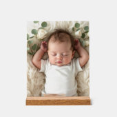 Baby's Foto personalisieren Acrylschild (Vorderseite)