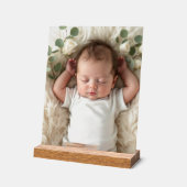 Baby's Foto personalisieren Acrylschild (Winkel)