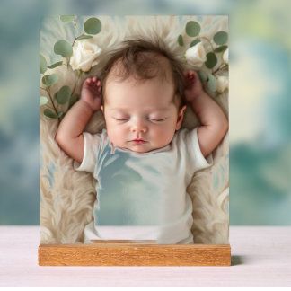 Baby's Foto personalisieren Acrylschild
