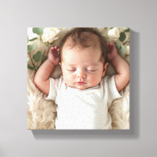 Baby's Foto personalisieren Leinwanddruck