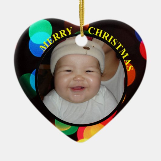 Baby's Frohe Weihnachts-Foto Ornament (Vorne)