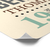 Babys Geburtsdatum Details Poster - Sand & Sea (Ecke)